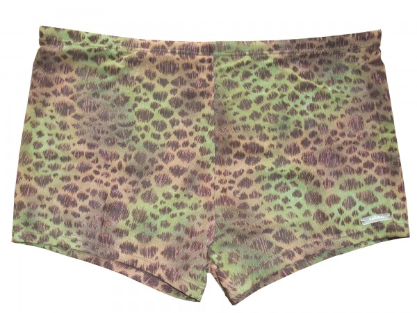 Badehose durchbäunend Panty Leoprint in braun/grün