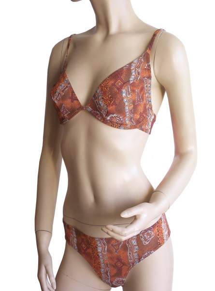 Bügel-Triangel-Bikini durchbäunend B-Cup Zeichen in braun/orange