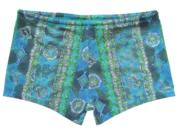 Badehose durchbräunend Panty Zeichen in grün/blau