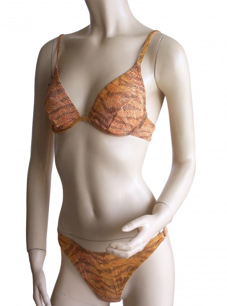 Bügel-Triangel-Bikini durchbäunend Gr. 44 C-Cup Leoprint in orange