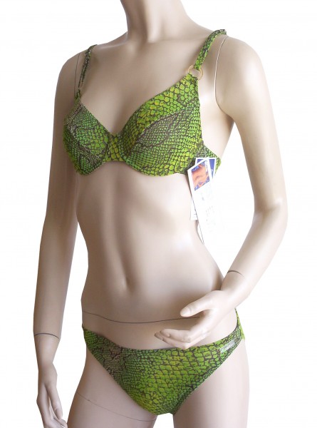 Bügel-Bikini durchbräunend B-Cup Schlange in grün