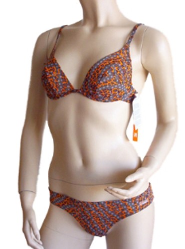 Bügel-Triangel-Bikini durchbäunend Gr. 40 B-Cup Punkte in braun/orange