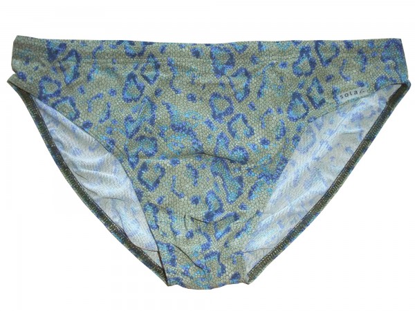 Badehose durchbäunend Slip Gr. 8 Leoprint in khaki/blau