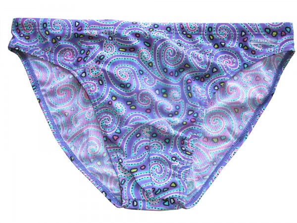 Badehose durchbräunend Slip Gr. 7 Paisley in lila